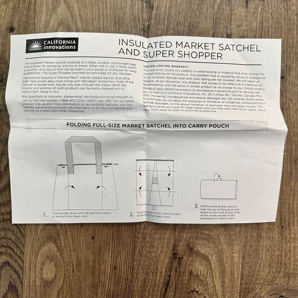 California Innovations Green Floral Insulted Market Satchel & Super Shopper 2 Pc - Picture 7 of 8